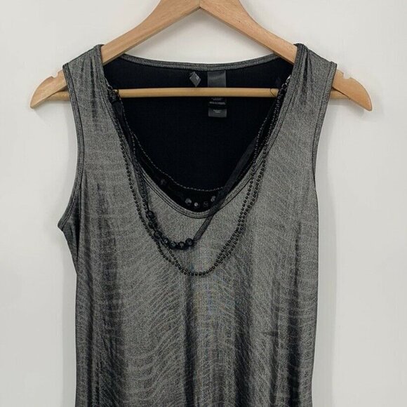 Bisou Bisou Zebra Striped Tank Top Bead Necklace S - Picture 3 of 6